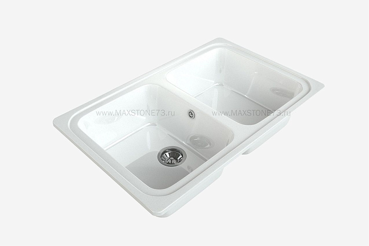 MAXSTONE Мойка глянцевая MS-12 (рафинад) 780*495*210